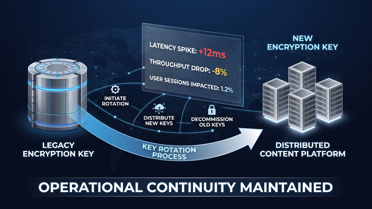 Tracing Encryption Key Rotation Impacts on Operational Continuity in Distributed Content Platforms